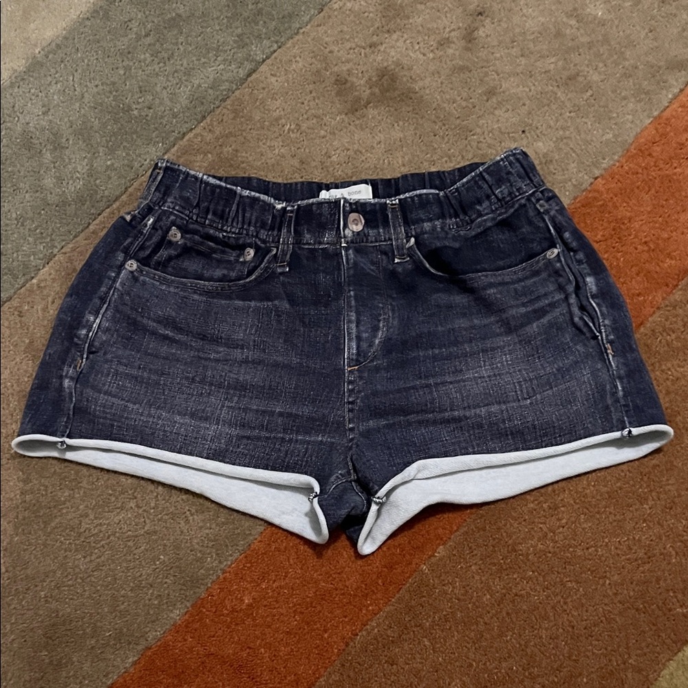 rag & bone Dark Blue Sweat-pant Material  Jean Shorts